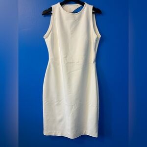 White Sleeveless Sheath Dress